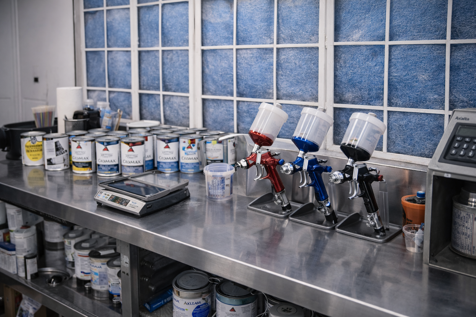 Spray booth filters / paint mixing bench / premium gun setup