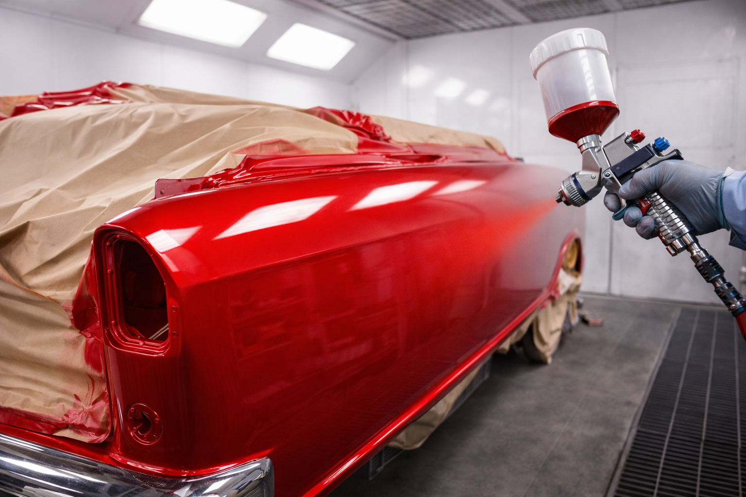 Booth spray application