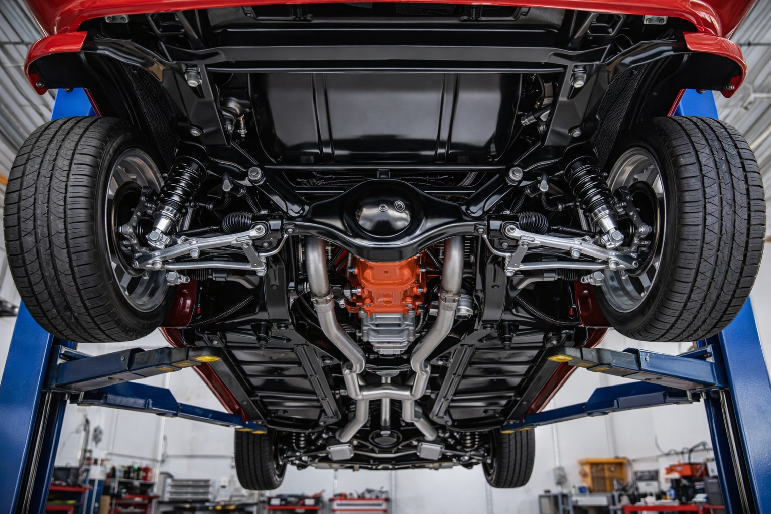 Clean, refinished undercarriage