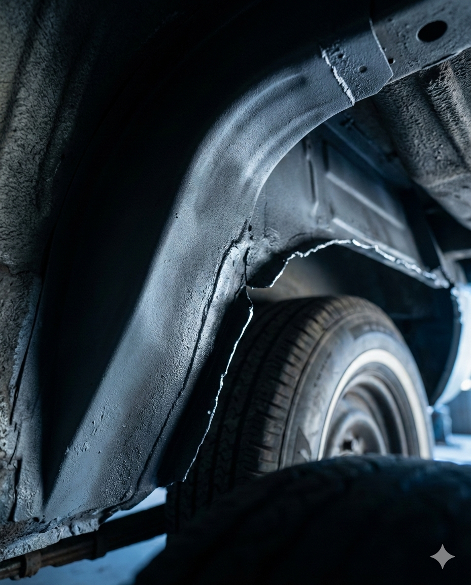 Wheel well repair with corrosion protection applied